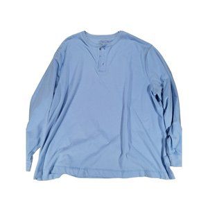 Men's Saddlebreed Long Sleeve Henley Shirt Size 2X Blue